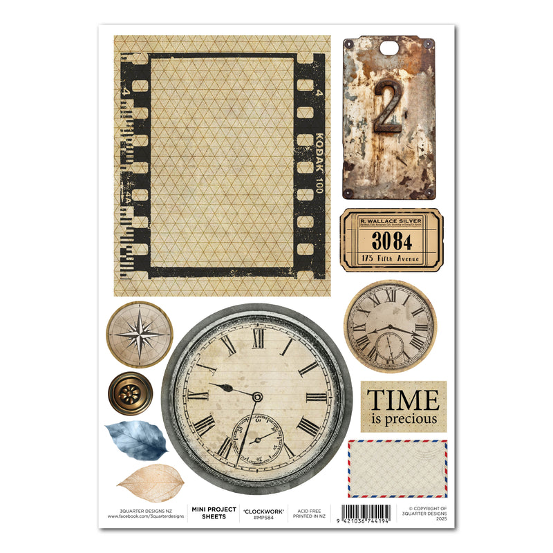 3Quarter Designs - Eclectic Clockwork Mini Project Sheet