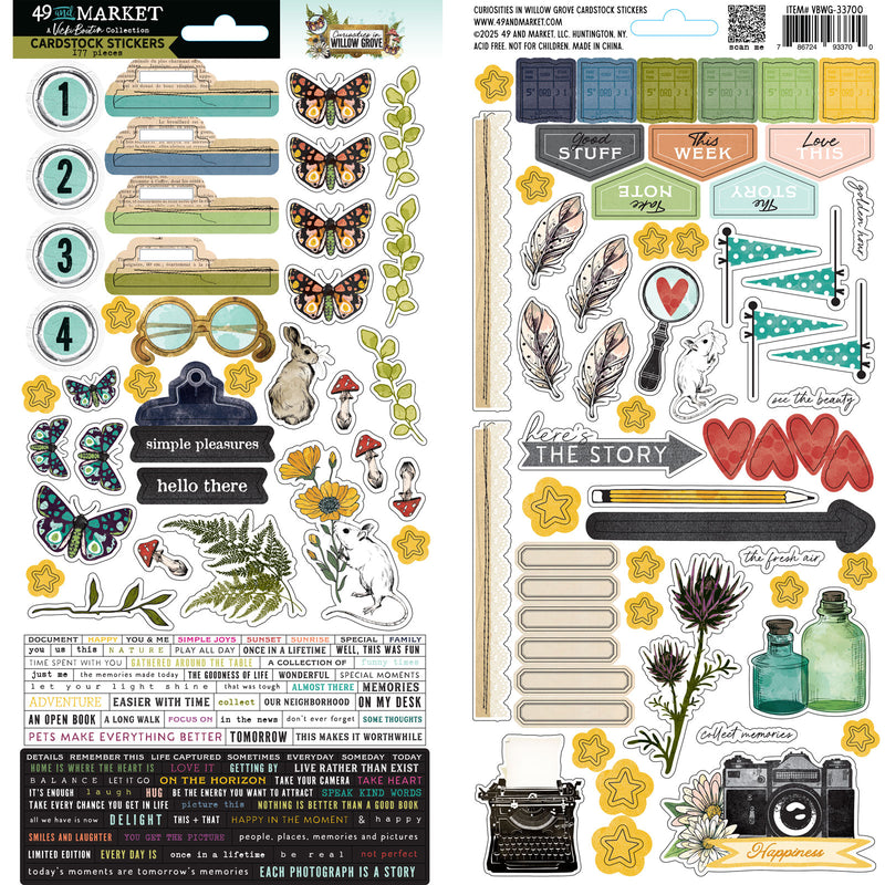 BACK SOON - 49 & Market - Curiosities in Willow Grove Cardstock Stickers