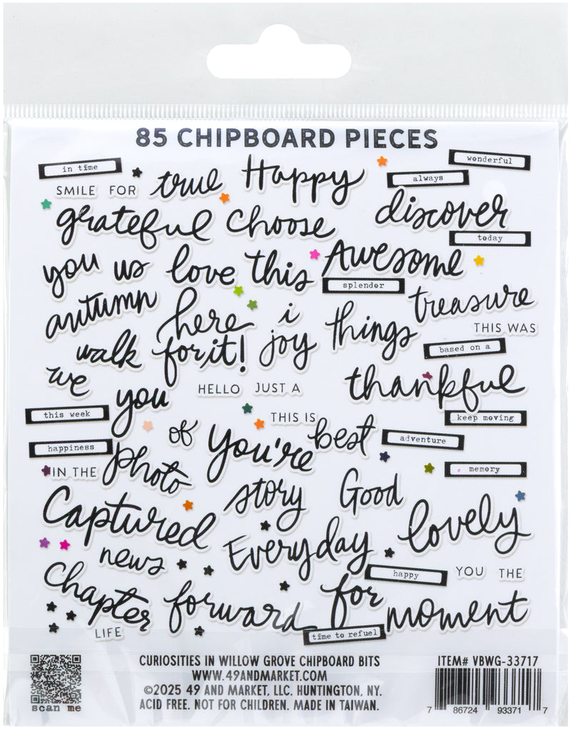 COMING SOON - 49 & Market - Curiosities in Willow Grove Chipboard Bits