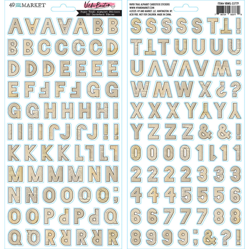 COMING SOON - 49 & Market - Curiosities in Willow Grove Paper Trail Alphabet Stickers