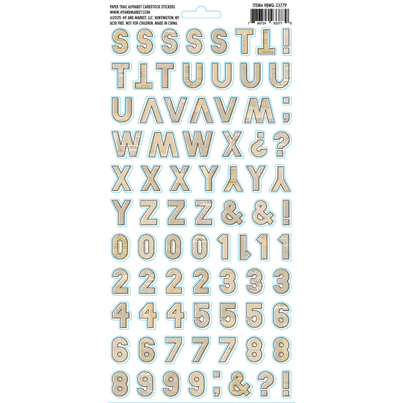 COMING SOON - 49 & Market - Curiosities in Willow Grove Paper Trail Alphabet Stickers