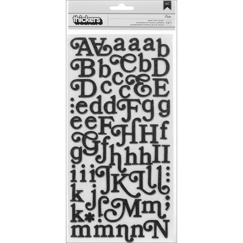Soho Garden Thickers Alphabet Stickers - Glitter Black