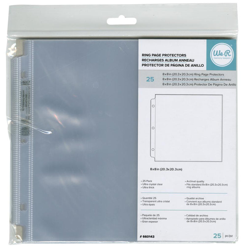 We R Memory Keepers 8 X 8 Ring Page Protectors 25pk