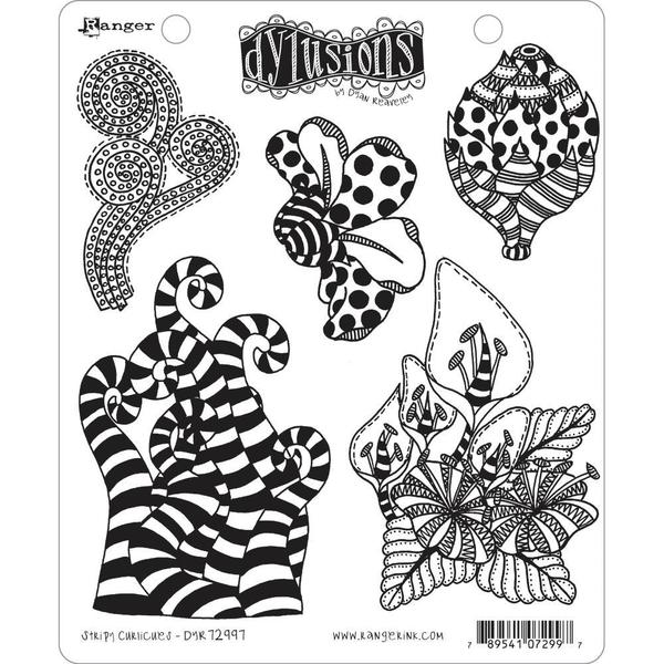 Dyan Reaveley Cling Stamp Stripy Curlicues