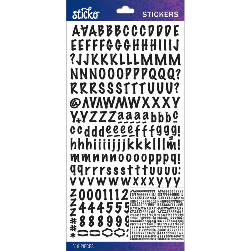 Sticko Alphabet Stickers - Black Marker Small