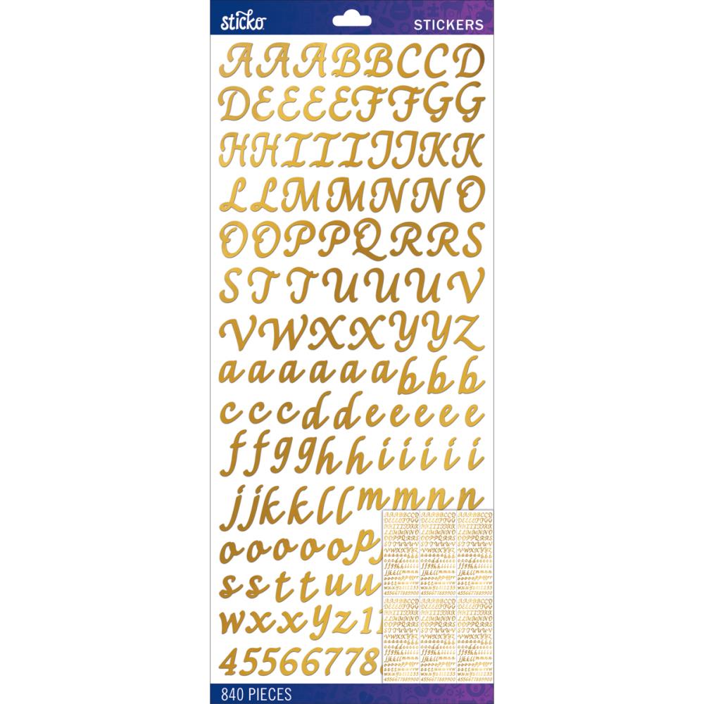 Sticko Alphabet Stickers-Silver Foil Script Small