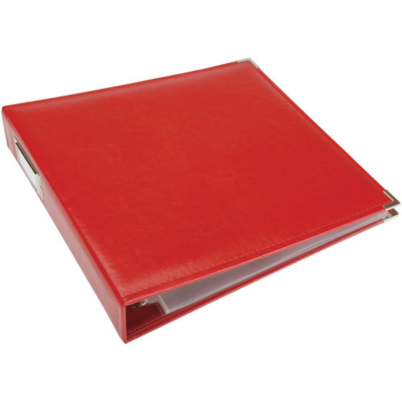 We R Memory Keepers 12x12 Leather 3-Ring Album - Real Red