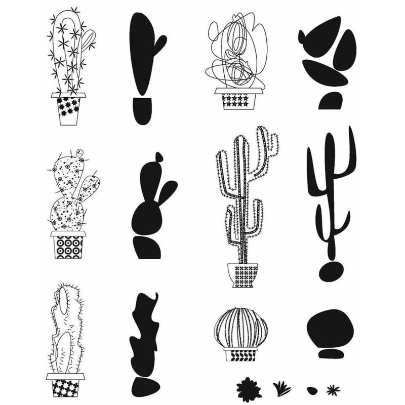 Tim Holtz Cling Stamps Mod Cactus