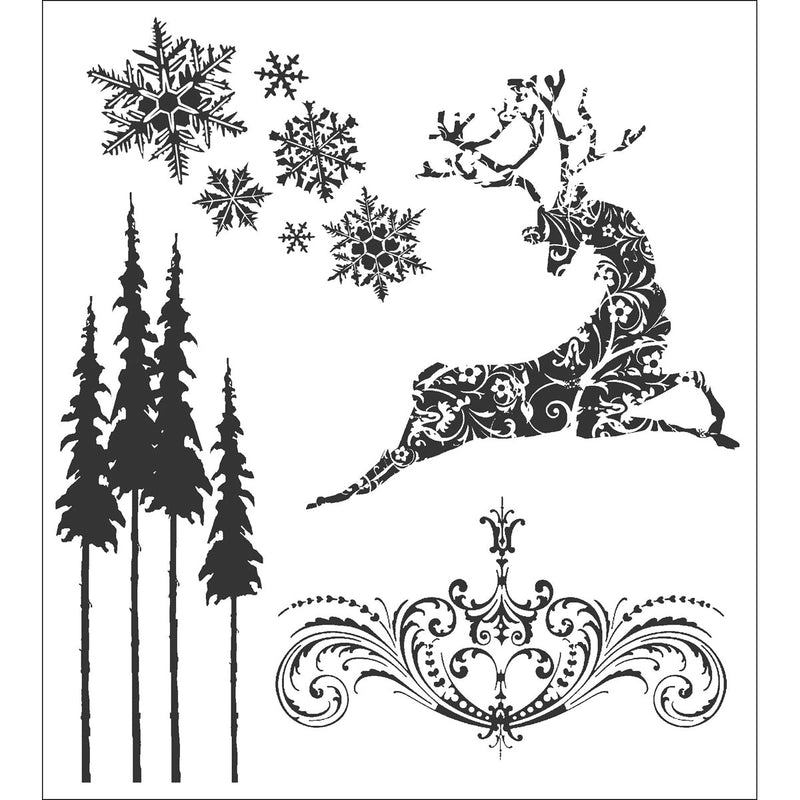 Tim Holtz Cling Stamps Reindeer Flight