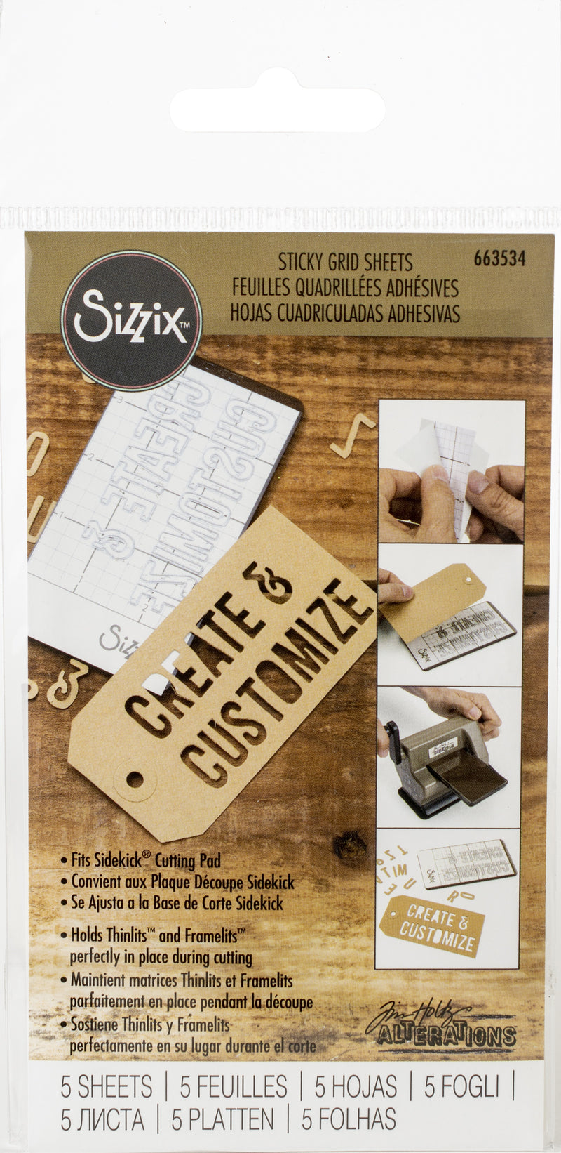 Sizzix Tim Holtz Sticky Grid Sheets 5/pkg