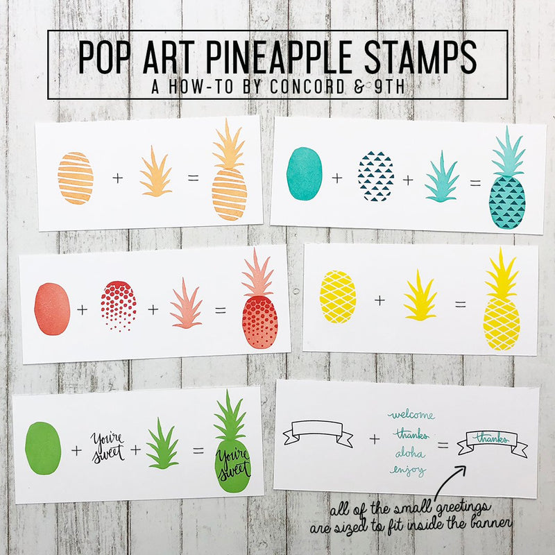 Concord & 9th Pop Art Pineapple Stamp Set