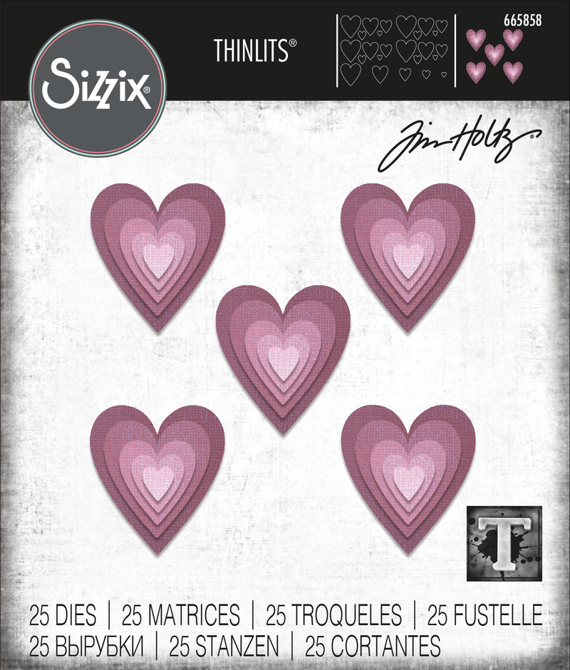 Sizzix Thinlits Dies by Tim Holtz Stacked Hearts