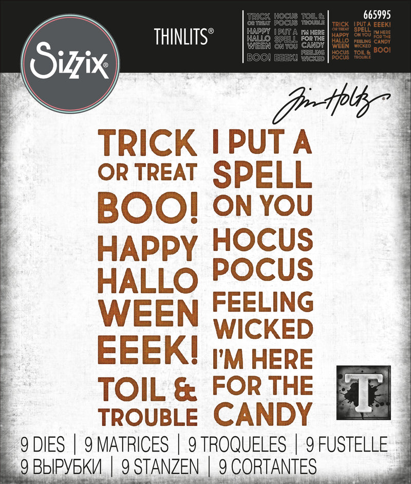 Sizzix Thinlits Dies by Tim Holtz Bold Text Halloween