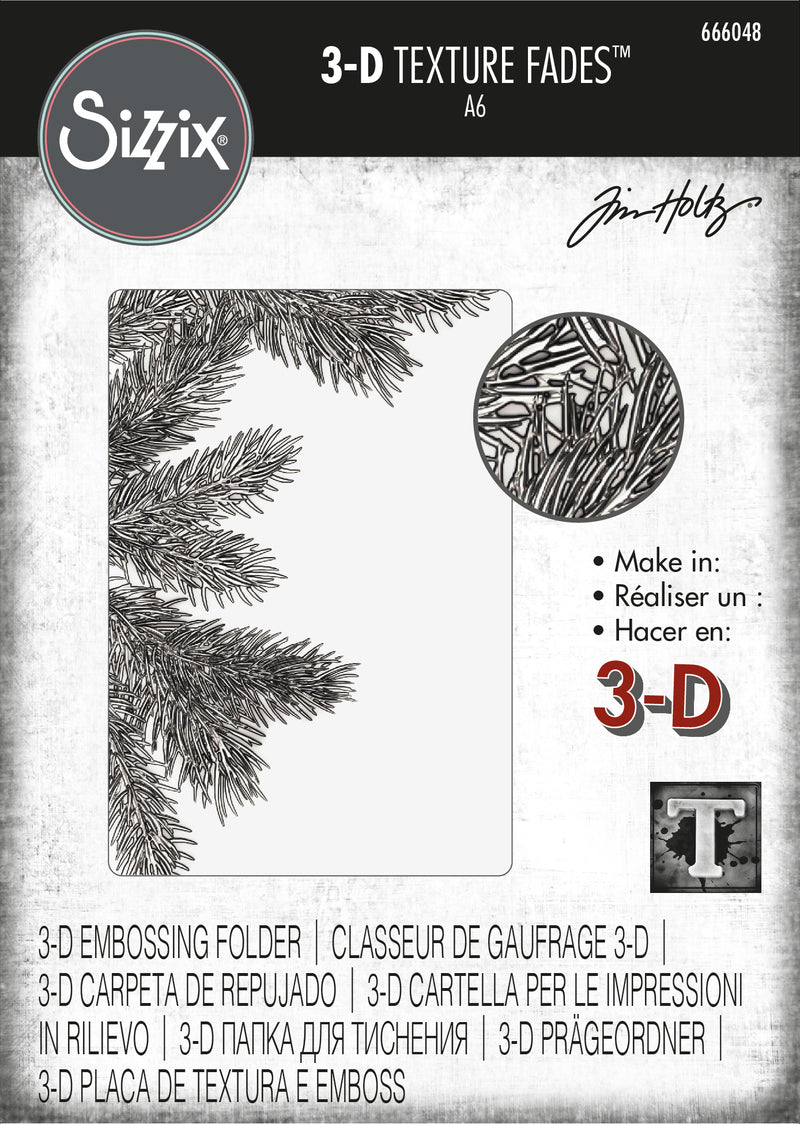 Sizzix 3D Texture Fades by Tim Holtz Pine Branches