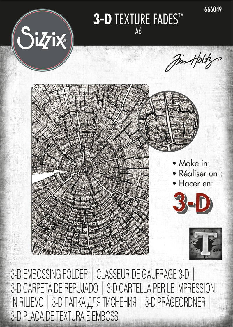 Sizzix 3D Texture Fades by Tim Holtz Tree Rings