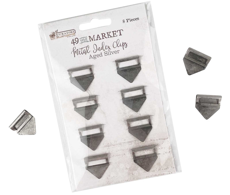 Curators Metal Index Clips - Aged Silver