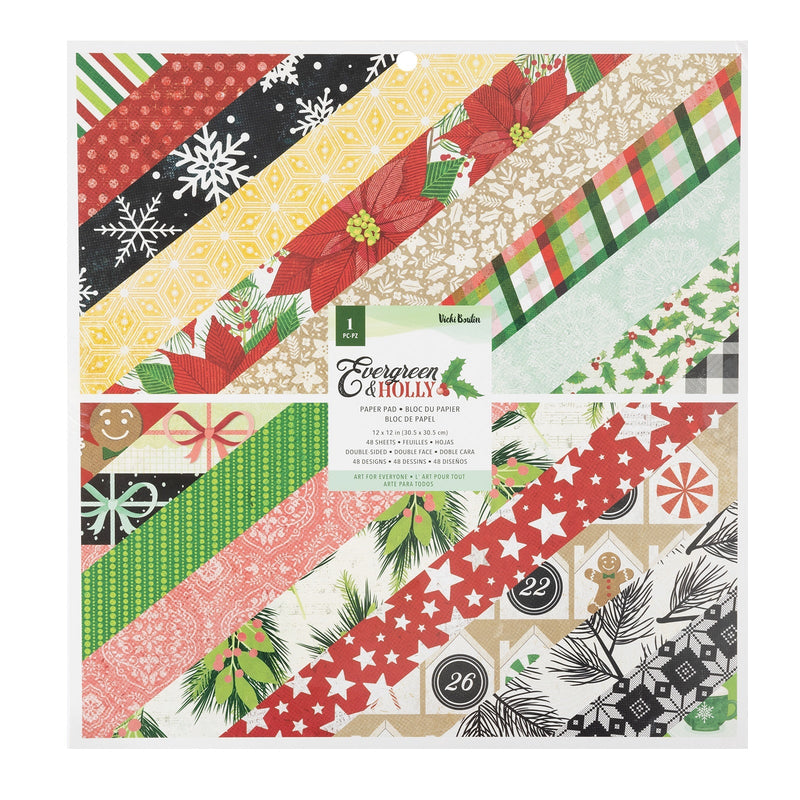 Evergreen & Holly 12x12 Paper Pad