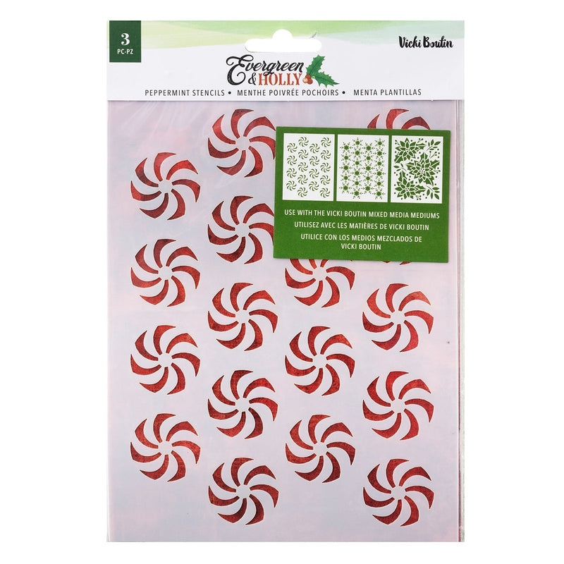 Evergreen & Holly Stencil Peppermint