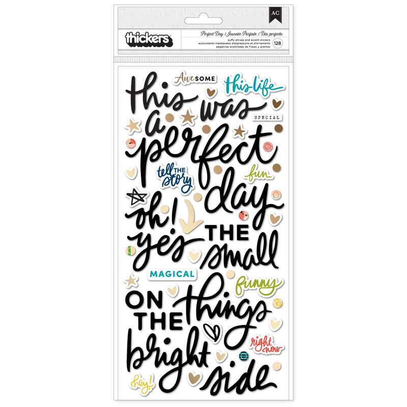 Print Shop Puffy Thickers Perfect Day Phrases & Accents