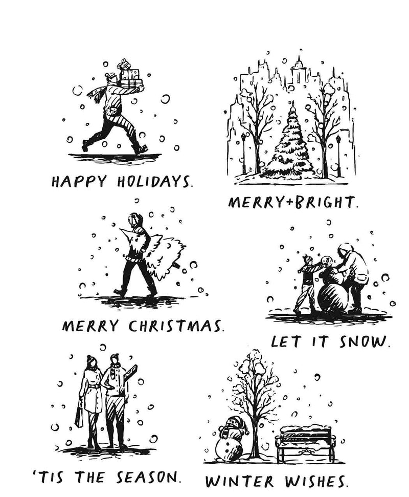 Tim Holtz Cling Stamps Holiday Sketchbook