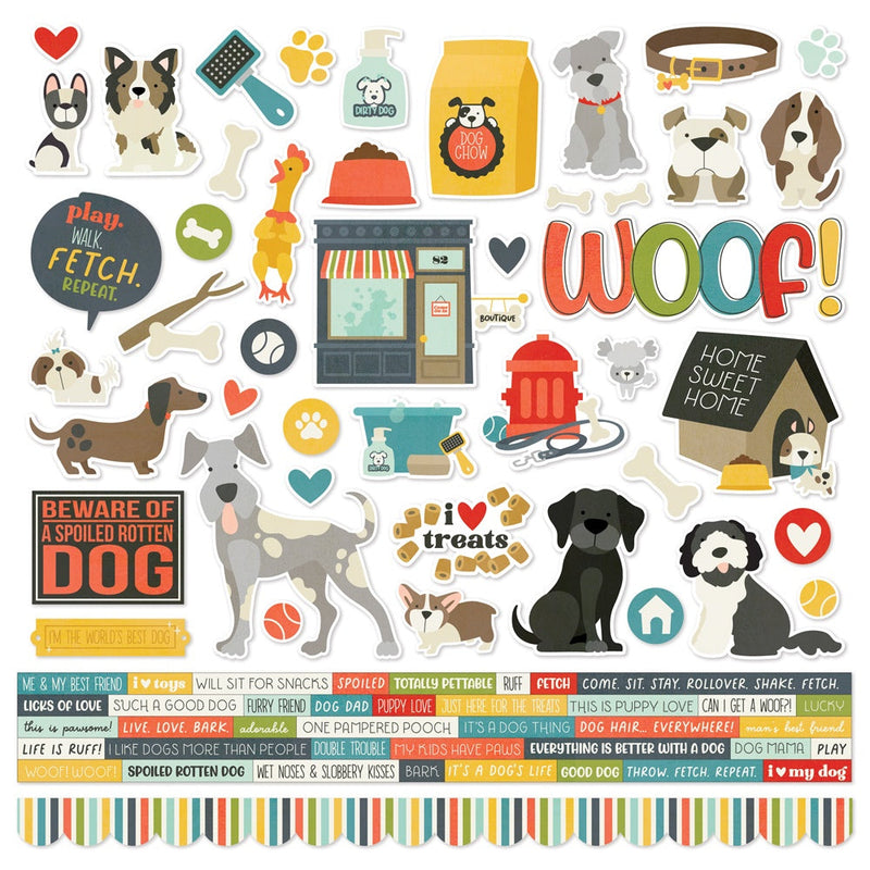 Pet Shoppe Dog 12x12 Combo Stickers