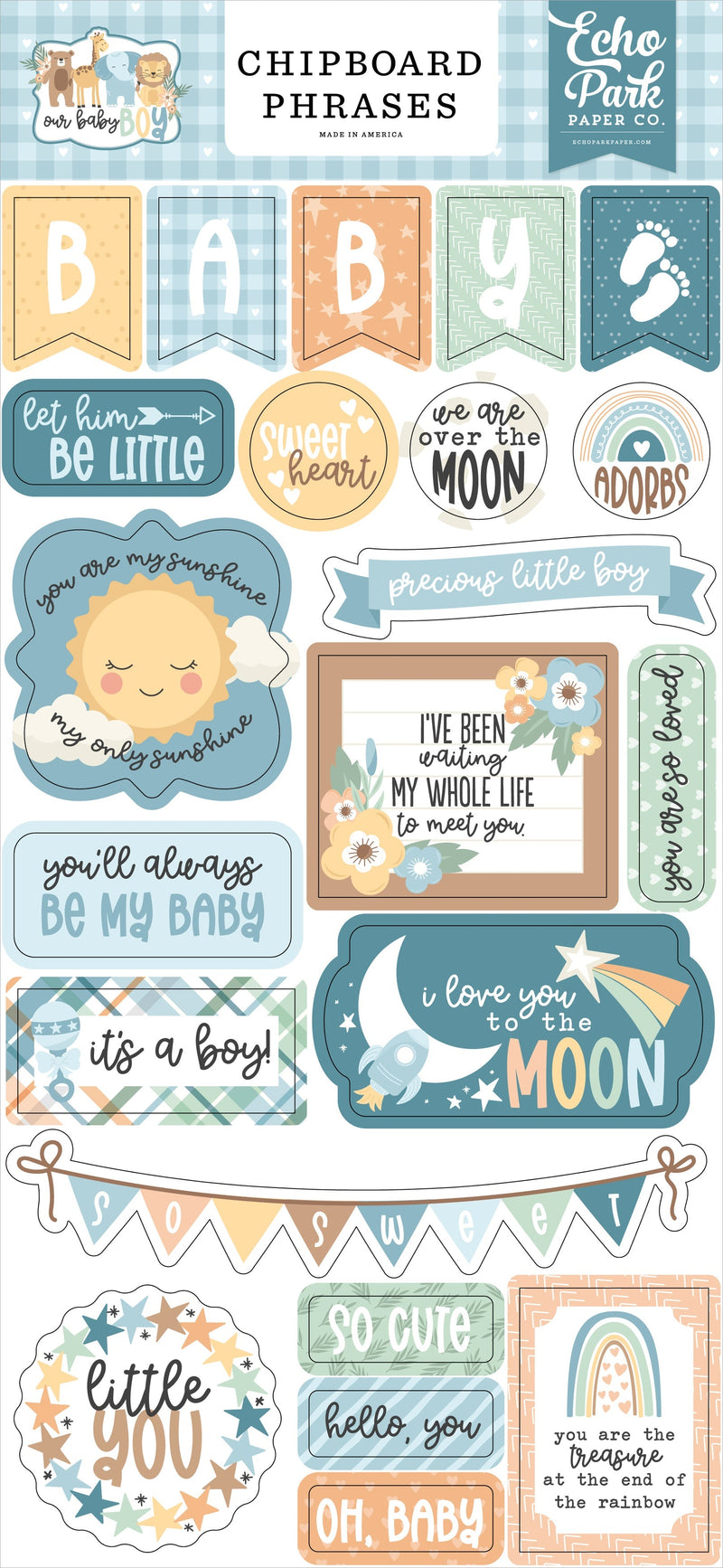 Our Baby Boy Chipboard Phrases