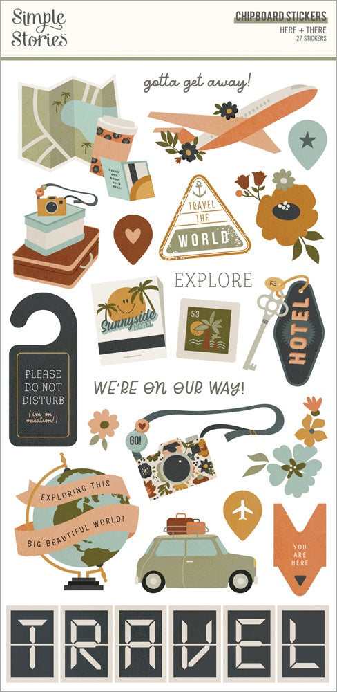 Here & There 6x12 Chipboard Stickers