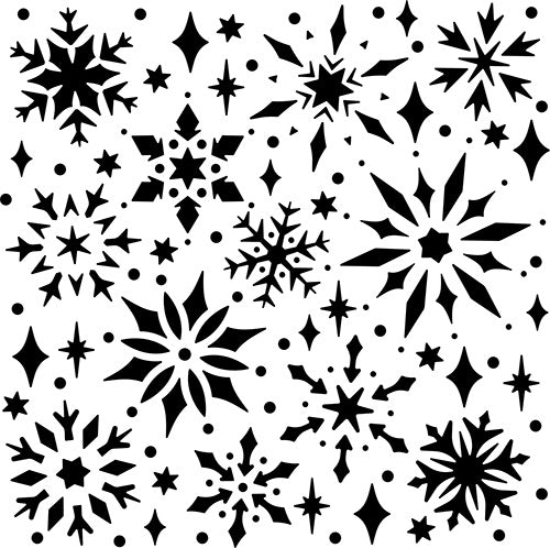 TCW Stencil 6x6 - Snowflake Sparkles
