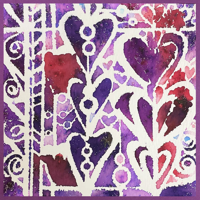 TCW Stencil 6x6 - Connected Hearts