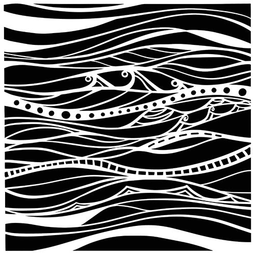TCW Stencil 6x6 - Calm Waves