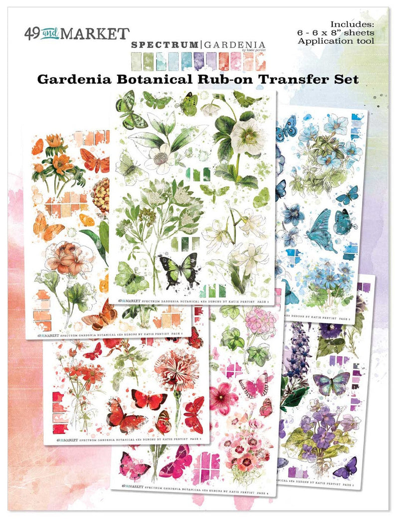 Spectrum Gardenia 6x8 Rub Ons Botanical