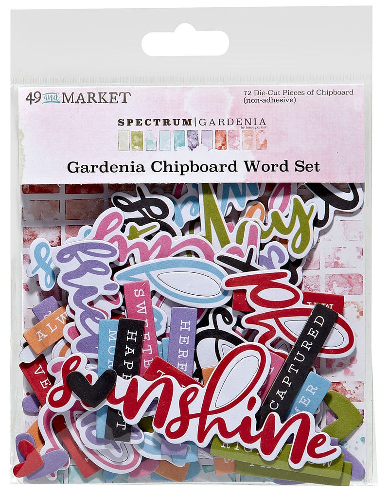 Spectrum Gardenia Chipboard Word Set