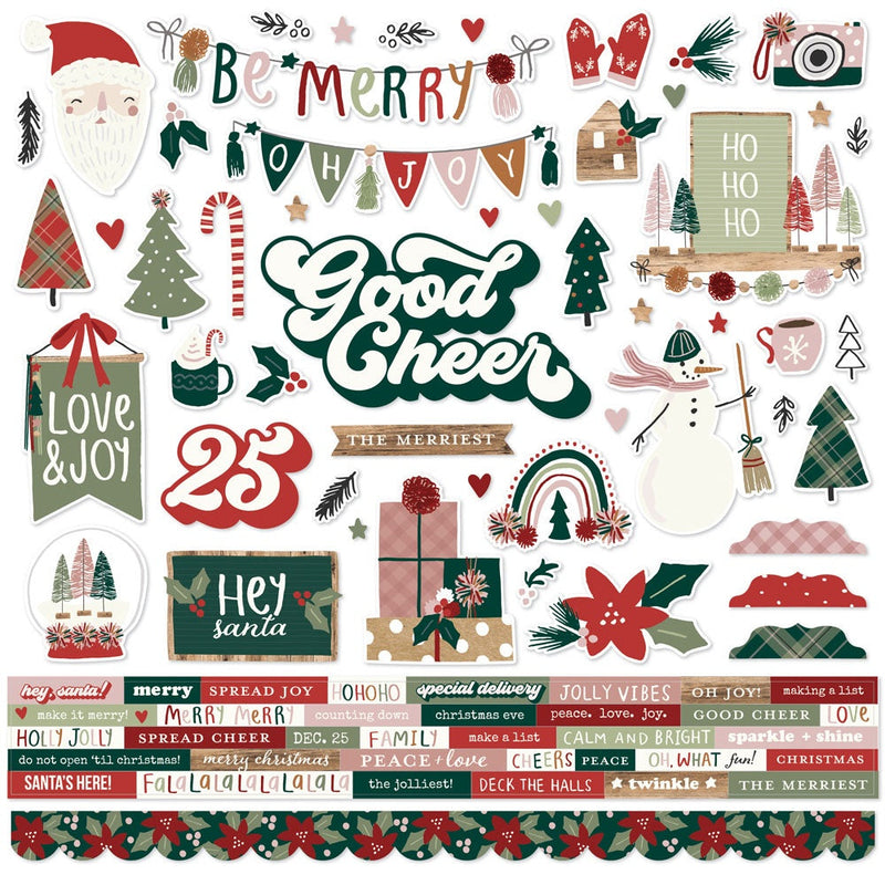 Boho Christmas Cardstock Stickers