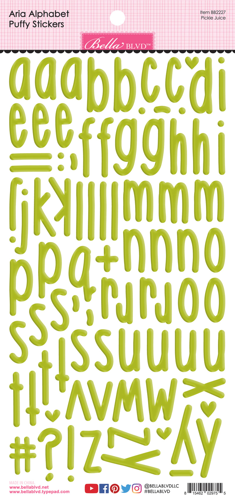 Aria Alphabet Puffy Stickers - Pickle Juice