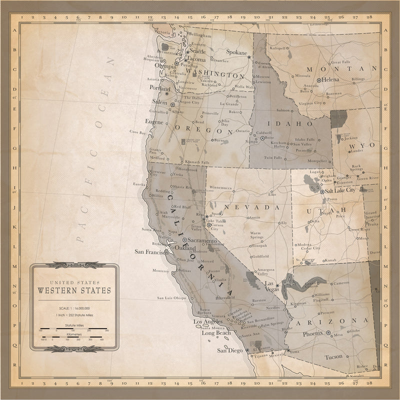 Cartography No. 1 - US West Coast Map