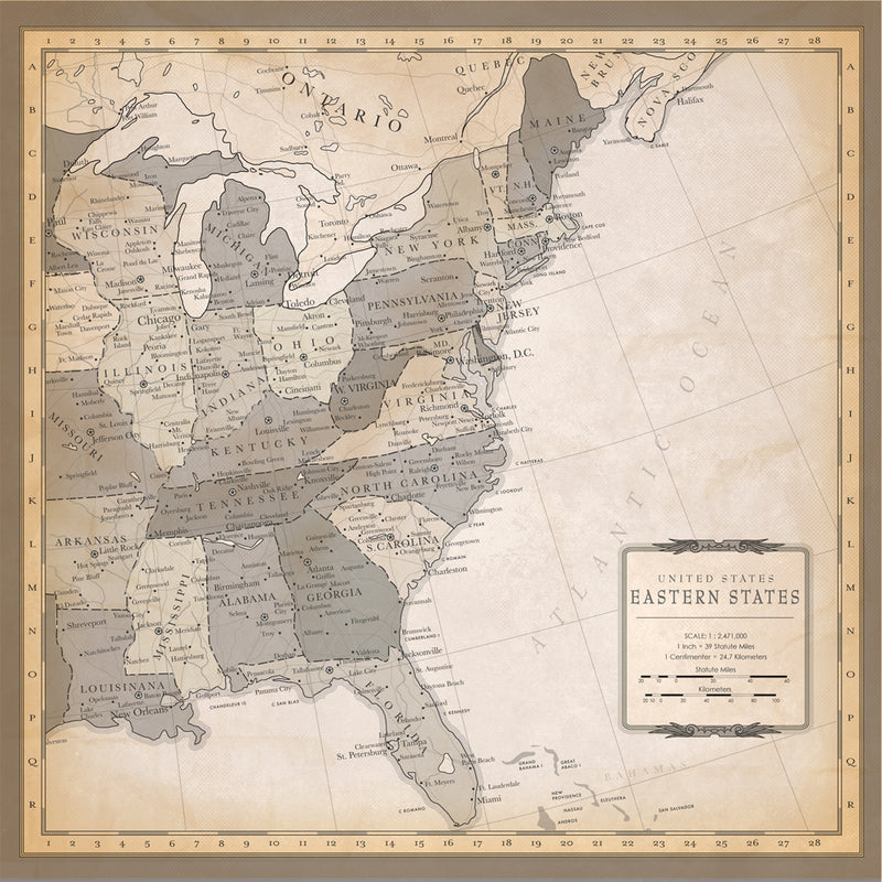 Cartography No. 1 - US East Coast Map