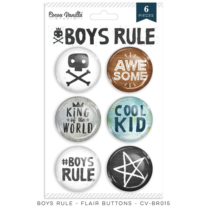 Boys Rule Flair Buttons
