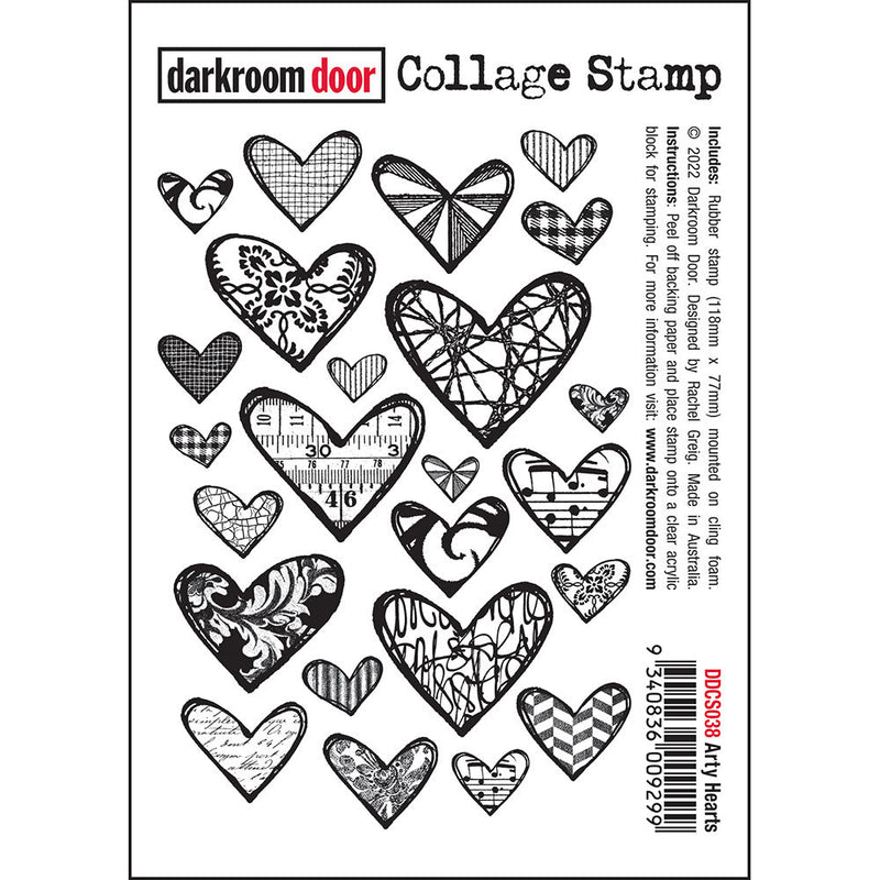 Darkroom Door Collage Stamp Arty Hearts