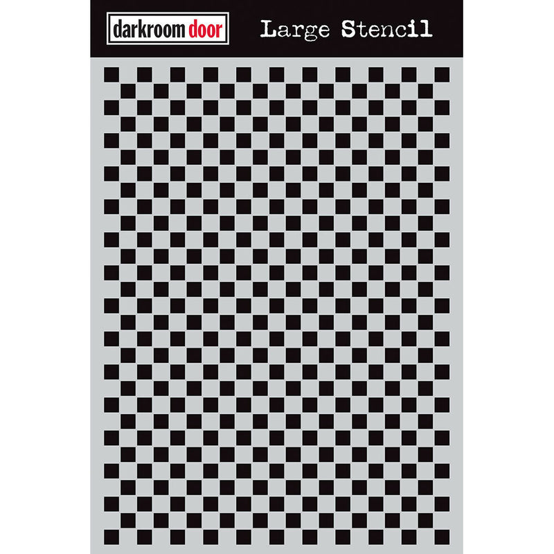 Darkroom Door Large Stencil Checkered