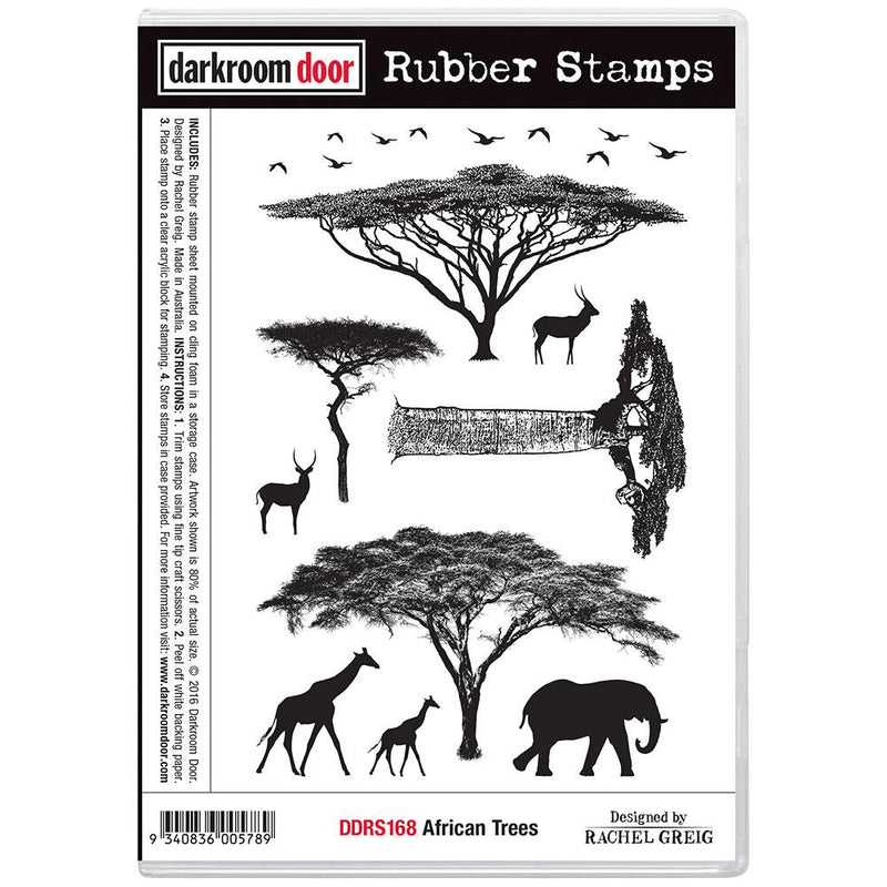 Darkroom Door Rubber Stamp Set African Trees