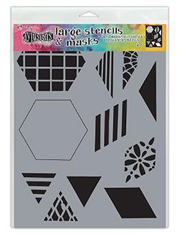 Dylusions Stencil Large 2" Quilt