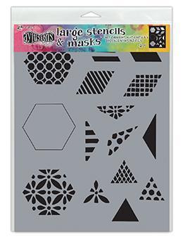 Dylusions Stencil Large 1.5" Quilt