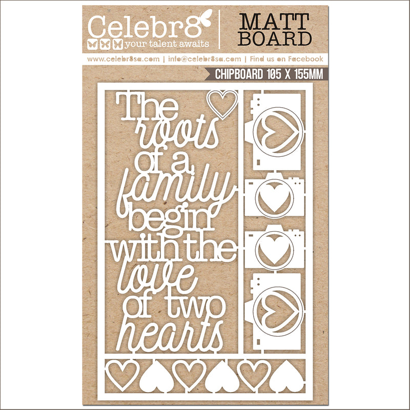 Celebr8 Chipboard - Our Story The Roots of a Family