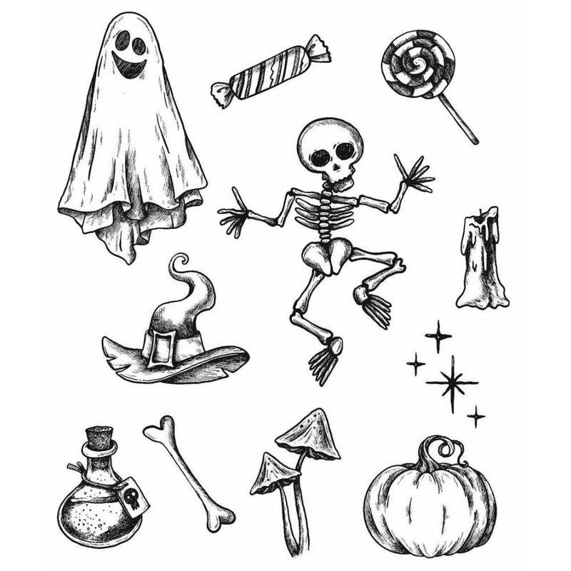 Tim Holtz Cling Stamps Halloween Doodles