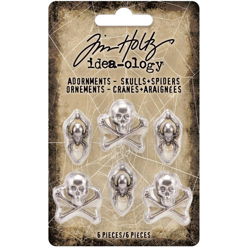 Tim Holtz Idea-ology Halloween 2021 Metal Adornments Skulls & Spiders