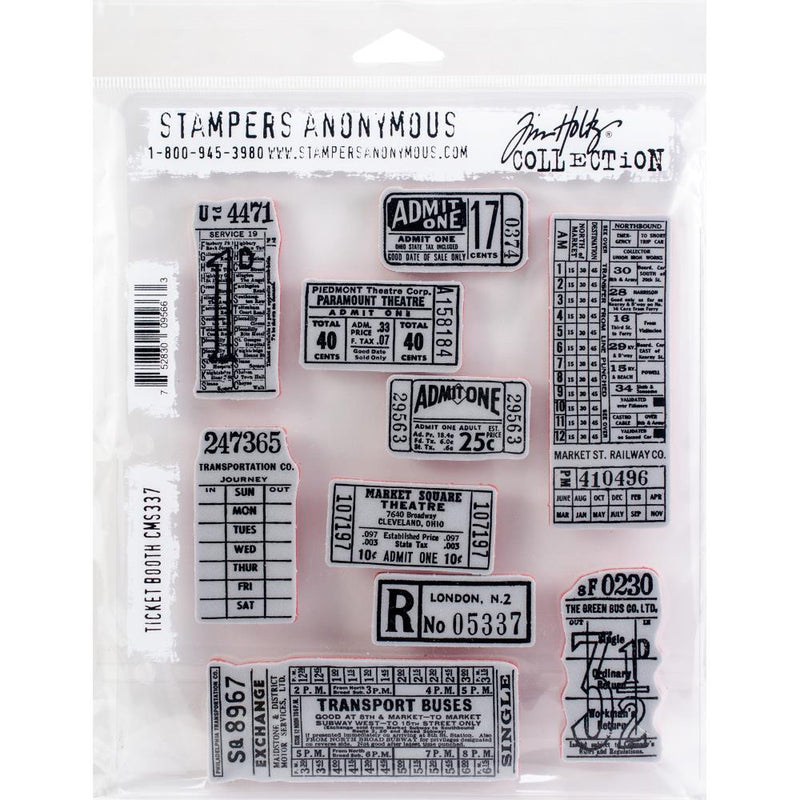 Tim Holtz Cling Stamps Ticket Booth