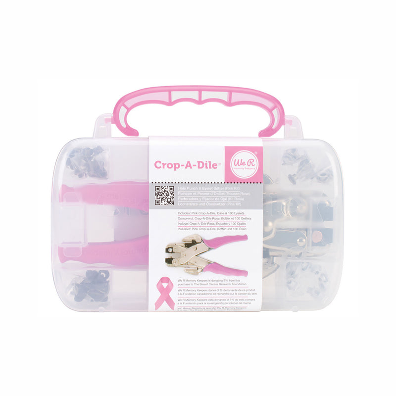We R Memory Keepers Crop-A-Dile Hole Punch & Eyelet Setter Pink Kit