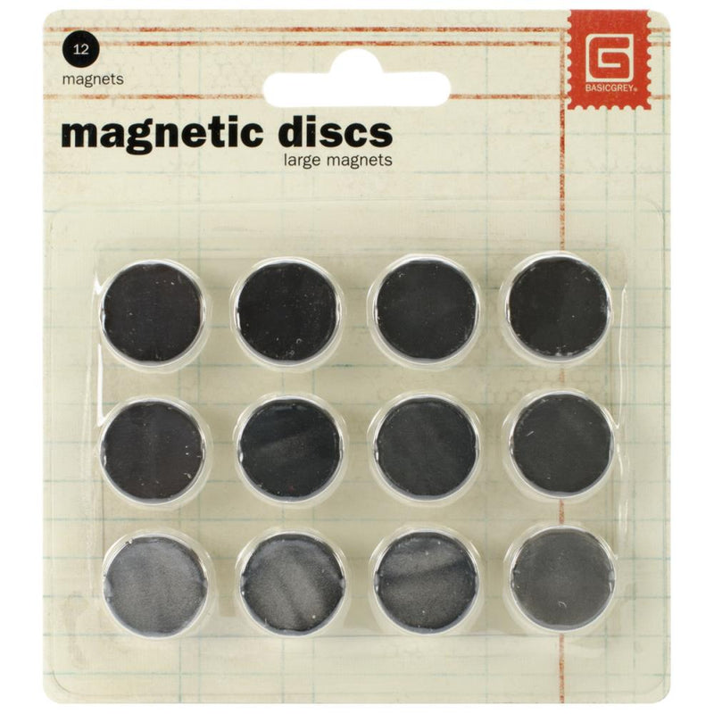Basic Grey Magnetic Discs 12/pk