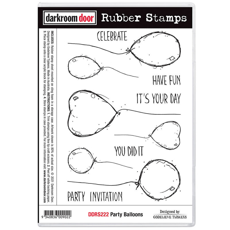 Darkroom Door Rubber Stamp Set Party Balloons