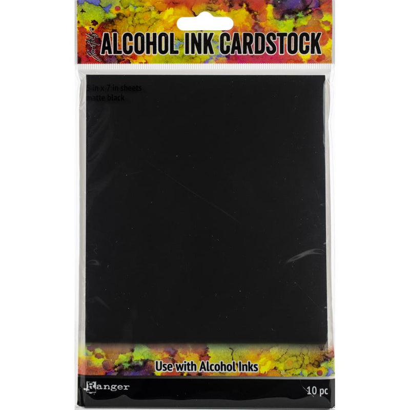 Tim Holtz Alcohol Ink Cardstock 5x7 10pk - Black Matte